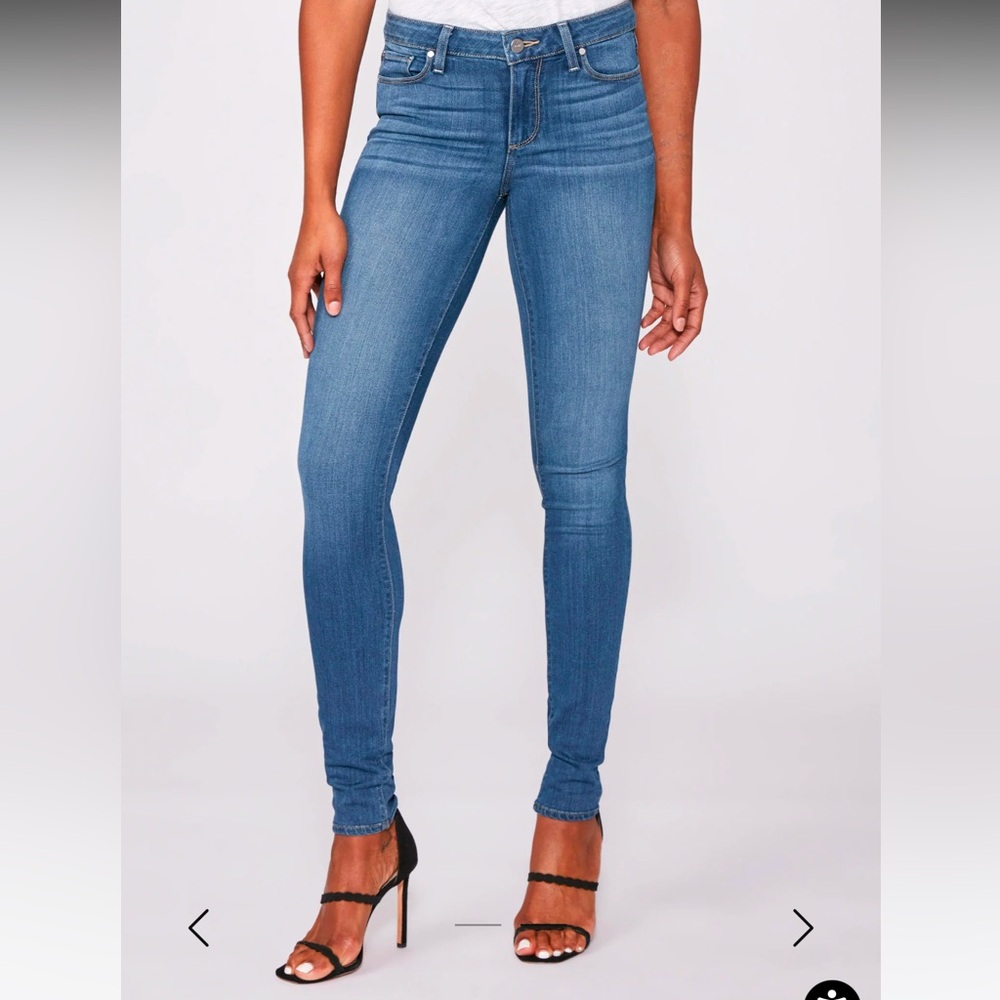 Paige Leggy Ultra Skinny with an extra long inseam 34. size 27, color Tristan.